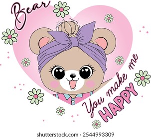 BEAR YOU MAKE ME HAPPY FLOWERS