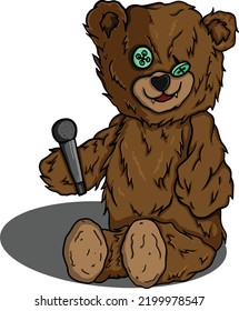 bear zombie illustration vector cartoon