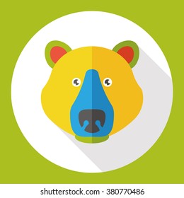 bear zoo animal flat icon