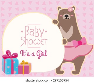 bear,baby shower,set frame(girl)