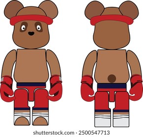 Bearbrick oso luchador en guantes rojos