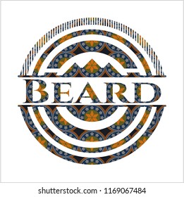Beard arabesque badge. arabic decoration.