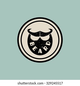 Beard badge. Vector beard sign icon.
