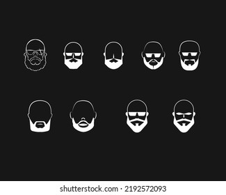 Beard Bald Man Icon Outline