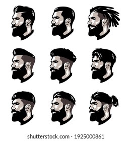 Beard barber logo design template