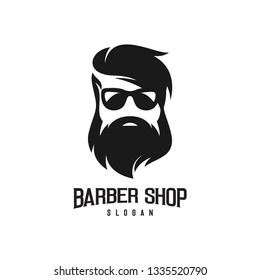 beard and barber shop logo