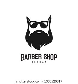 beard and barber shop logo