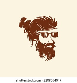 Beard barber vector logo illustration