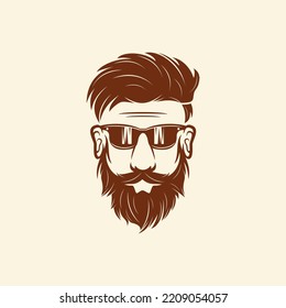 Beard barber vector logo illustration