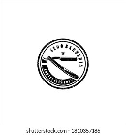 Beard Barbershop logo design silhouette icon vector	
