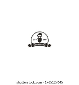 Vector de diseño del logotipo de barbershop de barba