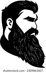 Beard - Black and White Isolated Icon - Vector illustration