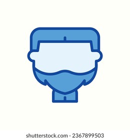 beard blue icon, isolated icon in light background, perfect for website, blog, logo, graphic design, social media, UI, mobile app
