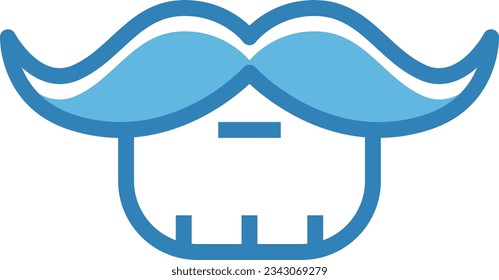 Beard Blue Icon - Single Icon, Vector