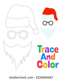 Barba con sombrero y gafas de navidad, hoja de cálculo de seguimiento para niños