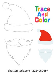 Bart mit Weihnachtsmütze, Ablaufblatt für Kinder