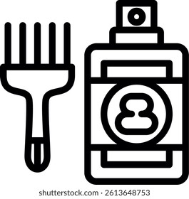Beard Comb Line Vector Icon Design
