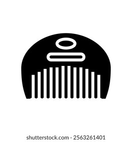 beard comb men cosmetic glyph icon vector. beard comb men cosmetic sign. isolated symbol illustration