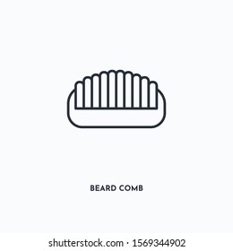 Beard Comb outline icon. Simple linear element illustration. Isolated line Beard Comb icon on white background. Thin stroke sign can be used for web, mobile and UI.