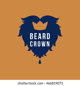 Beard crown vector logo template