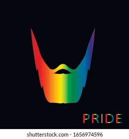 barba de diferentes colores. Colores LGBT sobre fondo blanco. Concepto de matrimonio entre personas del mismo sexo. pancarta simboliza LGBTQ.