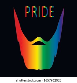 beard of different colors. LGBT colors on a white background. Same-sex marriage concept. banner symbolism LGBTQ.