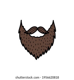 beard doodle icon, vector illustration