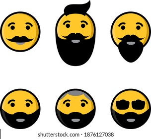 Icono Emoji de barba, ilustración vectorial