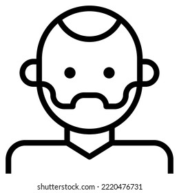 Beard Facial Hair Bald Man Avatar Skinhead concepto moderno ui ux icono para sitio web, aplicación, presentación, volante, folleto, etc.