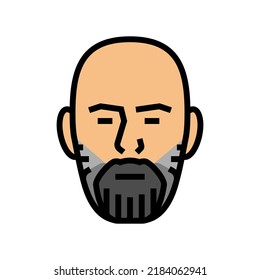 beard fade beard color icon vector. beard fade beard sign. isolated symbol illustration