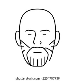 Bart verblasste Bart Linie Symbol Vektorgrafik. Bart-Bart-Schild. isoliertes Kontursymbol