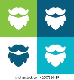Beard Flat four color minimal icon set