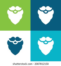 Barba Plano cuatro colores conjunto de iconos mínimo