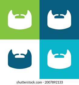 Barba Plano cuatro colores conjunto de iconos mínimo