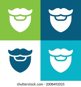 Beard Flat four color minimal icon set