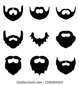 Icono De Barba Plano Aislado En Fondo Blanco