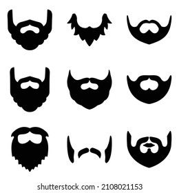 Beard Flat Icon Set Isolated On Stock Vector (Royalty Free) 2108021153 ...