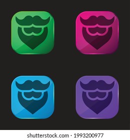 Icono del botón de cuatro colores de la barba