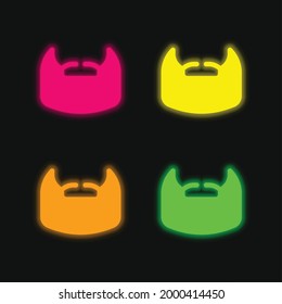 Icono de vector neón brillante de cuatro colores de barba