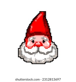 vectores retro de arte de píxel de juego gnome de jardín barba. jardín de barba pequeña gnome. ilustración vintage antigua