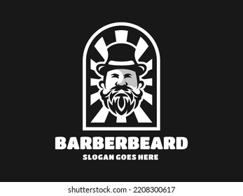 Beard Gentleman Barbershop Premium Vector Logo Illustration