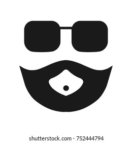 Beard glasses icon.
