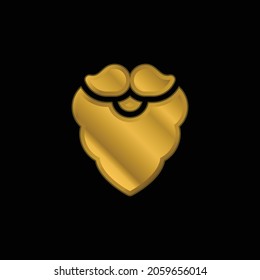 Icono metálico de barba chapado en oro o vector de logotipo