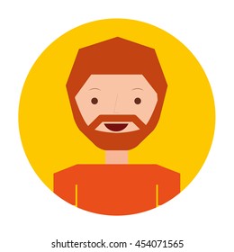 beard guy icon person isolate vector illustration