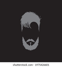 beard and hair style vector design 