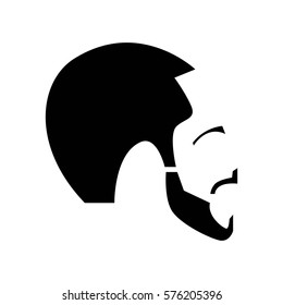 beard and hairstyle icon vector