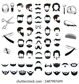 beard & hairstyle illustrator vector file