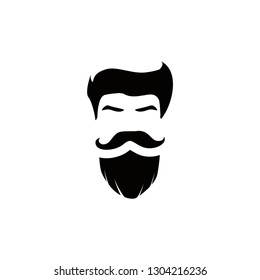 beard and hairstyles face logo