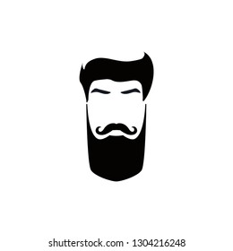 beard and hairstyles face logo