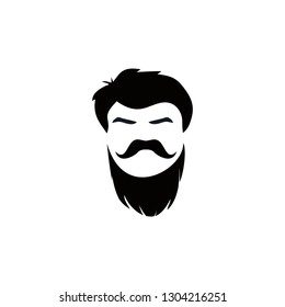 beard and hairstyles face logo